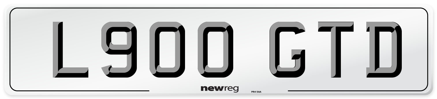 L900 GTD Number Plate from New Reg